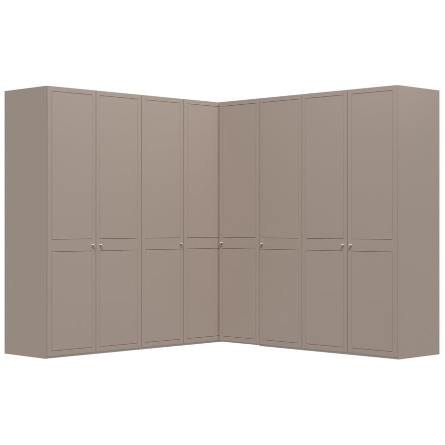 Chalet Nougat 90° Hoek Kledingkast 8 Deurs