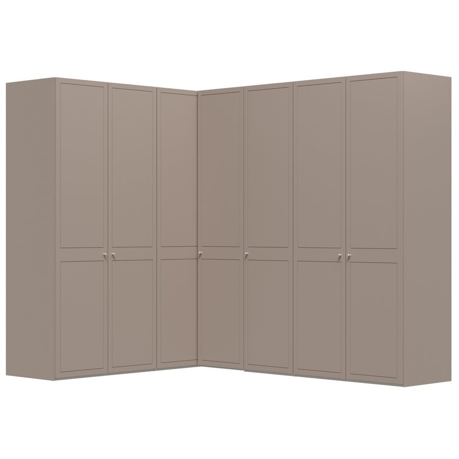 Chalet Nougat 90° Hoek Kledingkast 7 Deurs