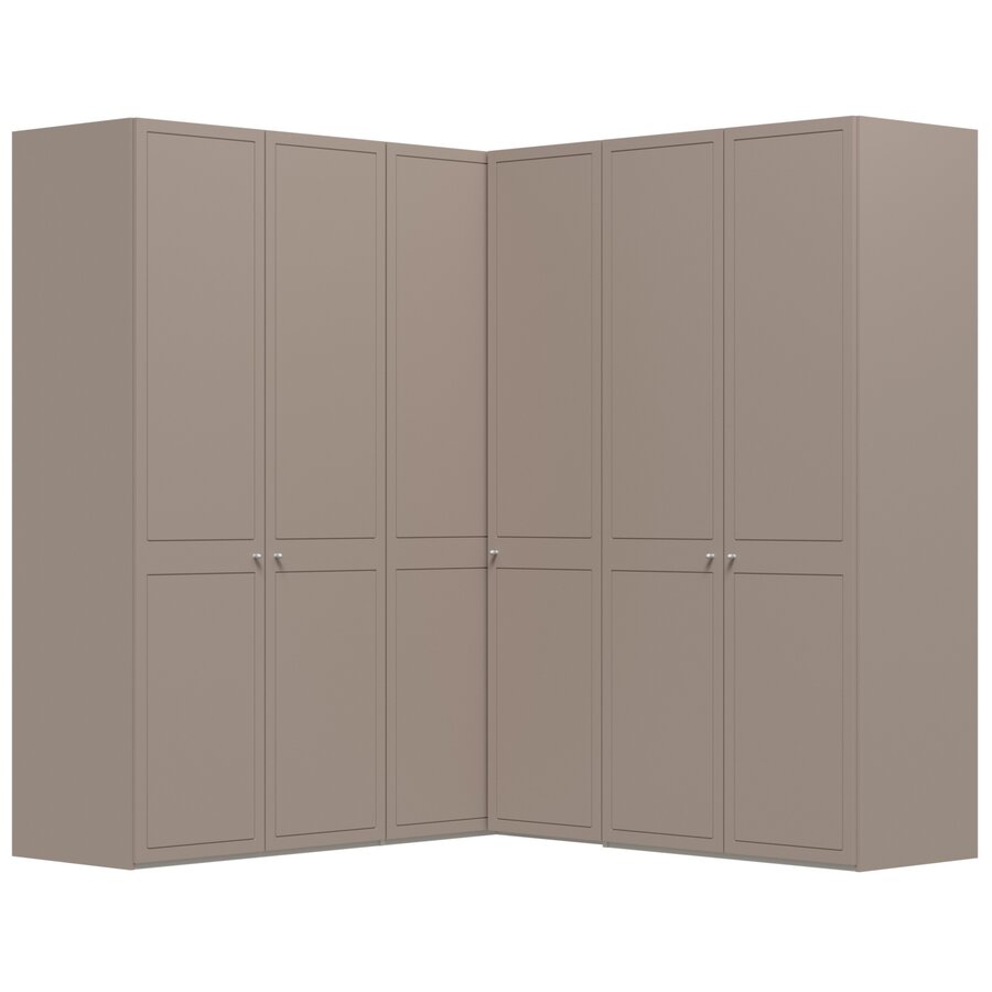 Chalet Nougat 90° Hoek Kledingkast 6 Deurs