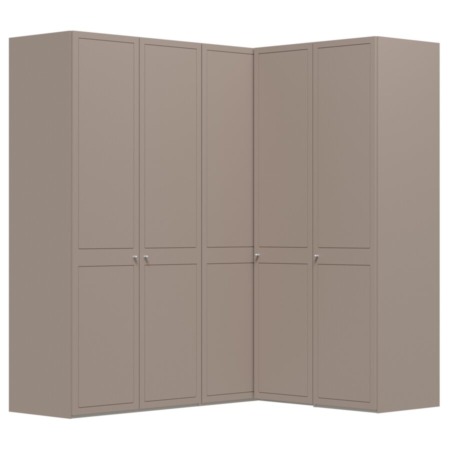 Chalet Nougat 90° Hoek Kledingkast 5 Deurs