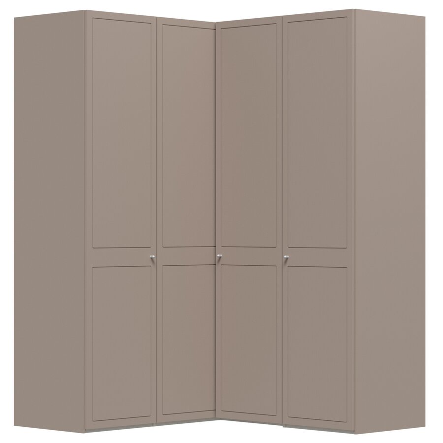 Chalet Nougat 90° Hoek Kledingkast 4 Deurs