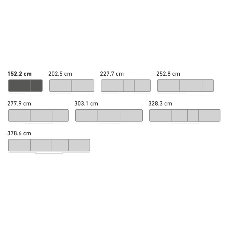 Kaschmir Spiegel Schuifdeurkast 152 cm