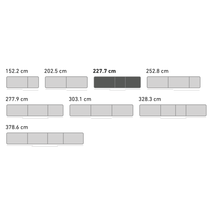 Kaschmir Spiegel Schuifdeurkast 228 cm