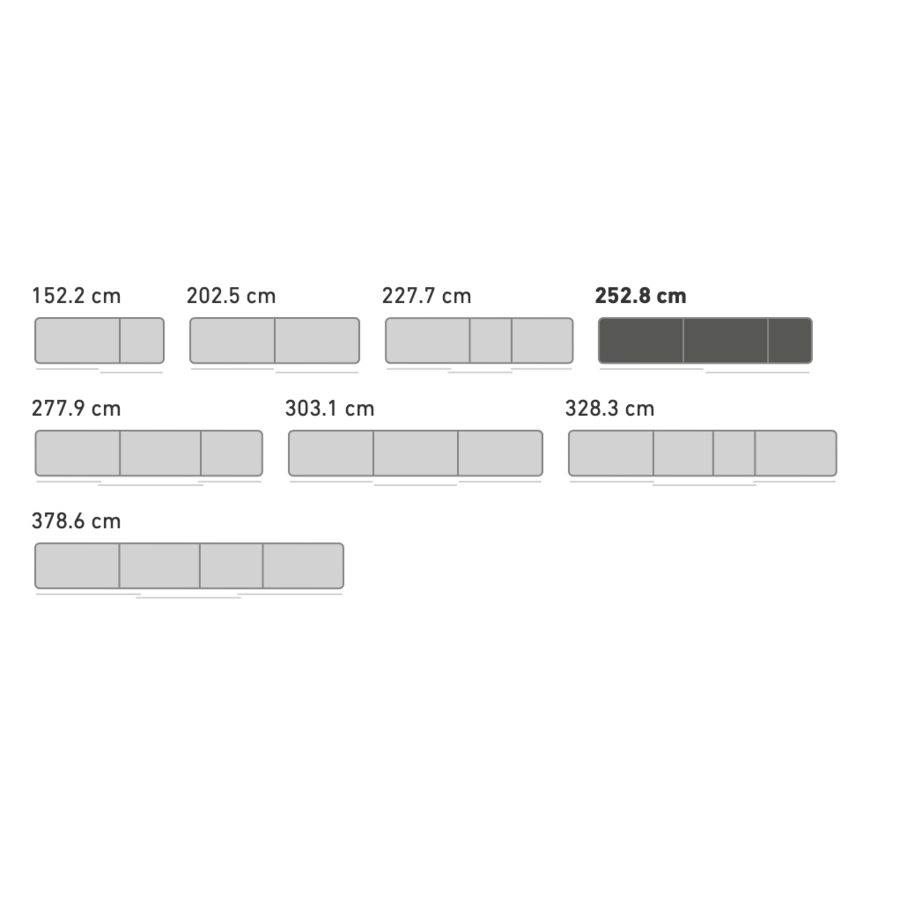 Kaschmir Spiegel Schuifdeurkast 253 cm