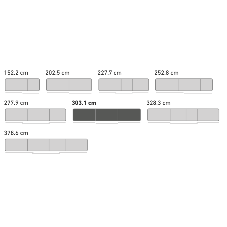 Kaschmir Spiegel Schuifdeurkast 303 cm