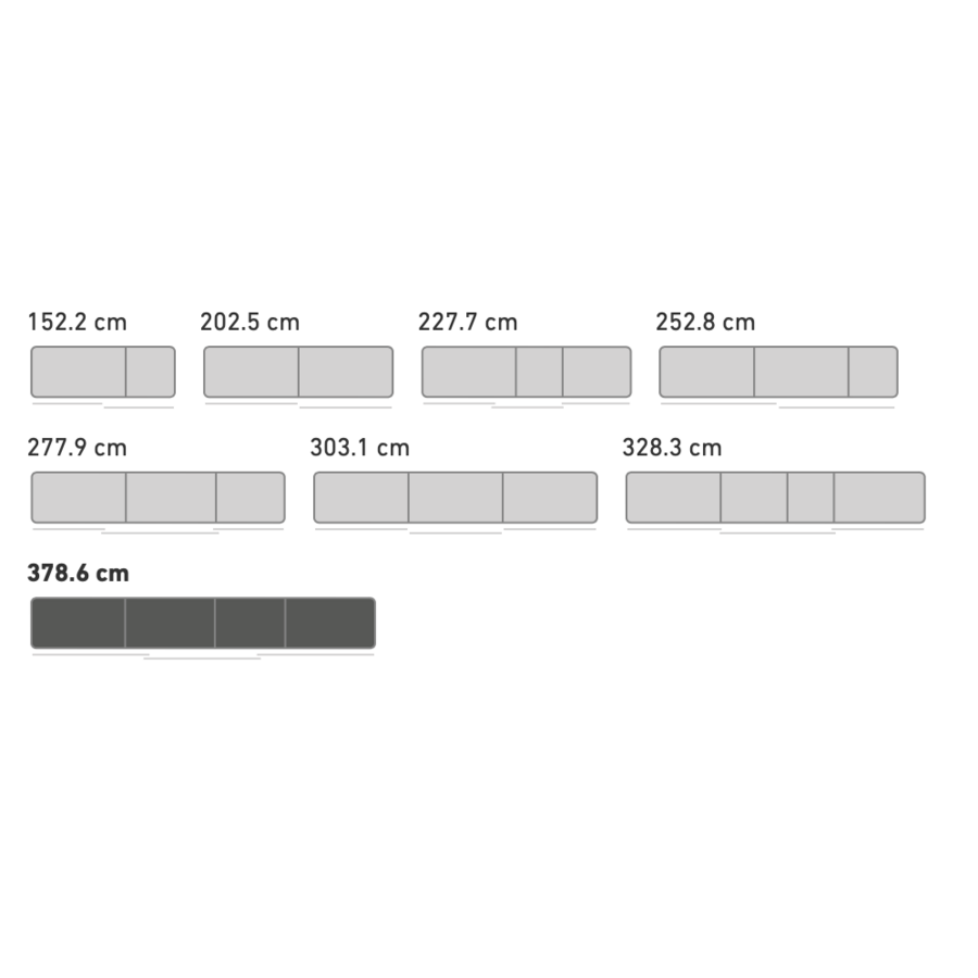 Kaschmir Spiegel Schuifdeurkast 379 cm
