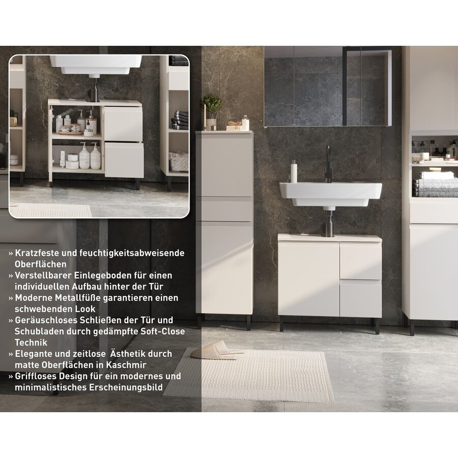 Salinas 60 cm Wastafelonderkast Cashmere