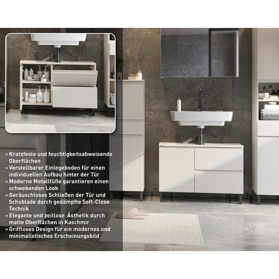 Salinas 80 cm Wastafelonderkast Cashmere
