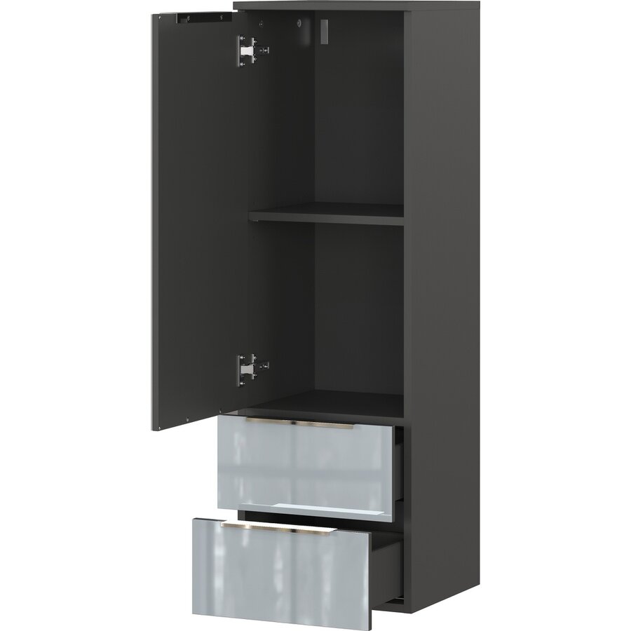 Vasio Badkamerkast Slim Grafiet/Zilvergrijs