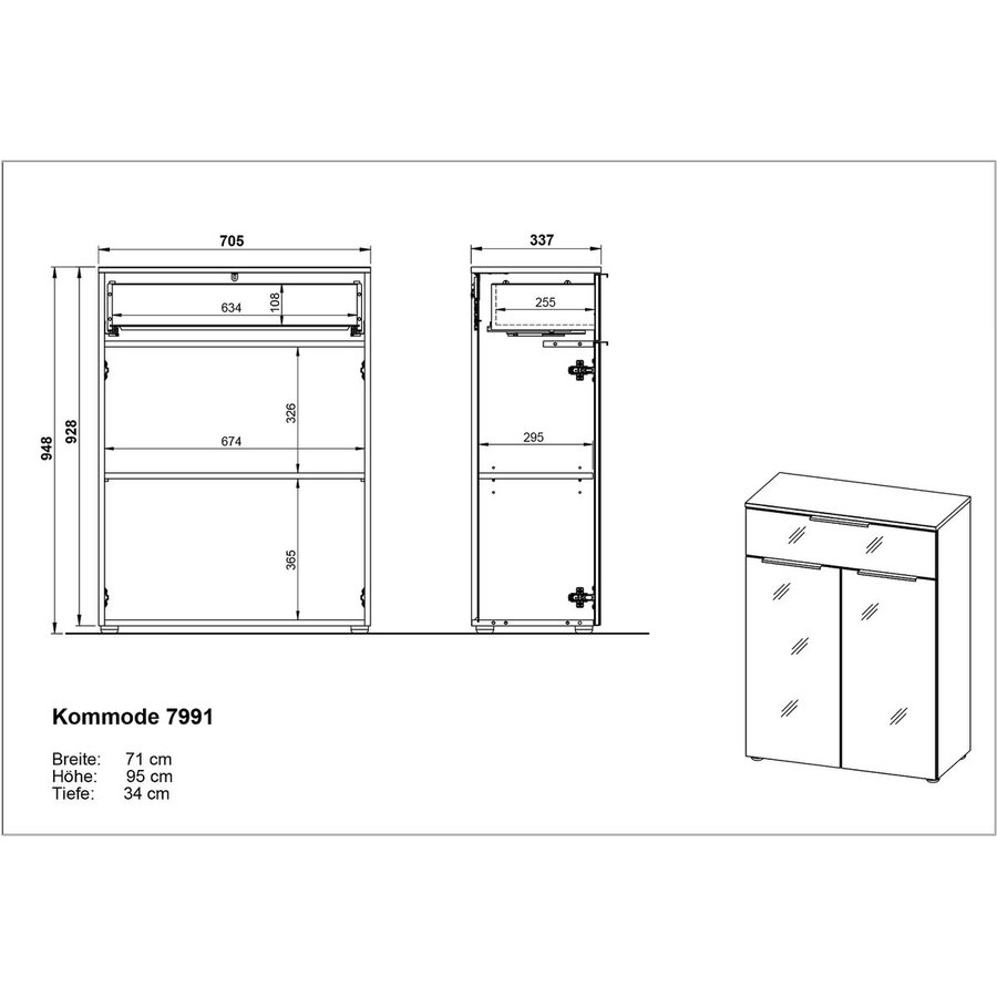 Vasio Badkamerkast Grafiet/Zilvergrijs