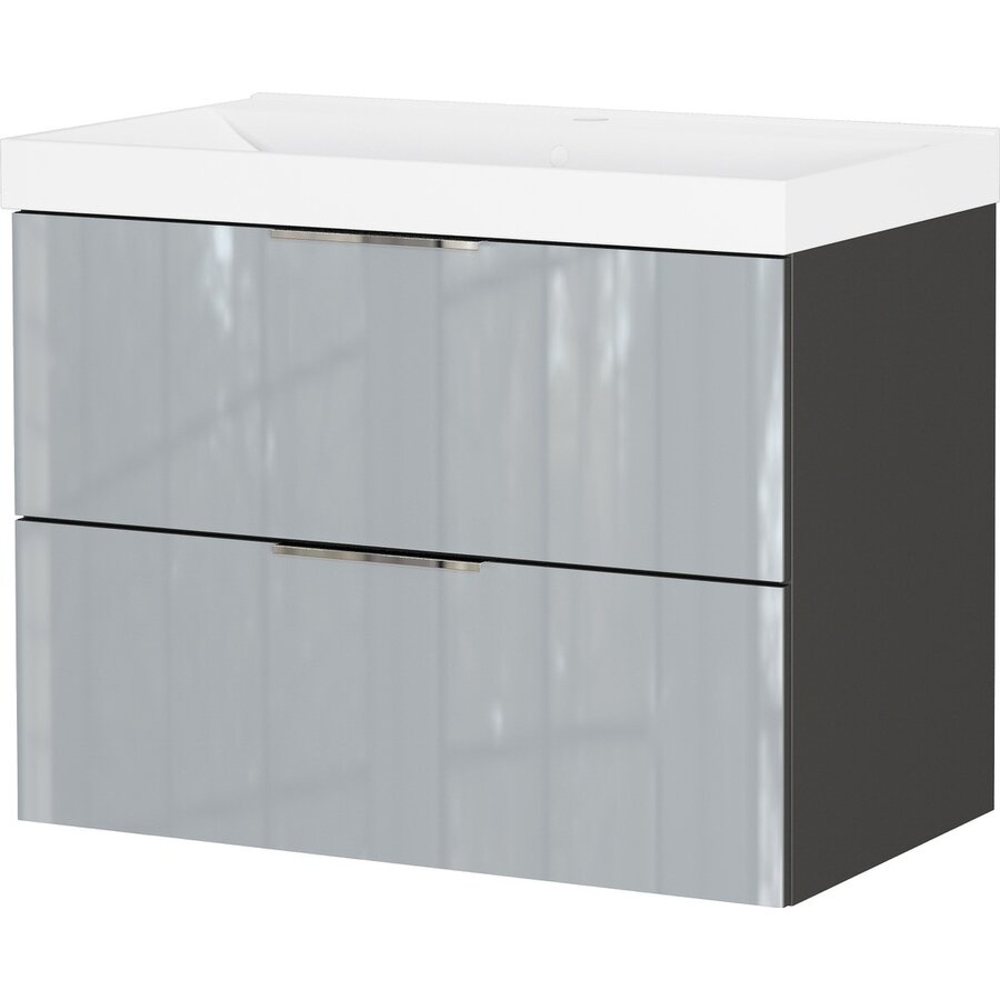Vasio Plus 81 cm Wastafel met Onderkast Grafiet/Zilvergrijs