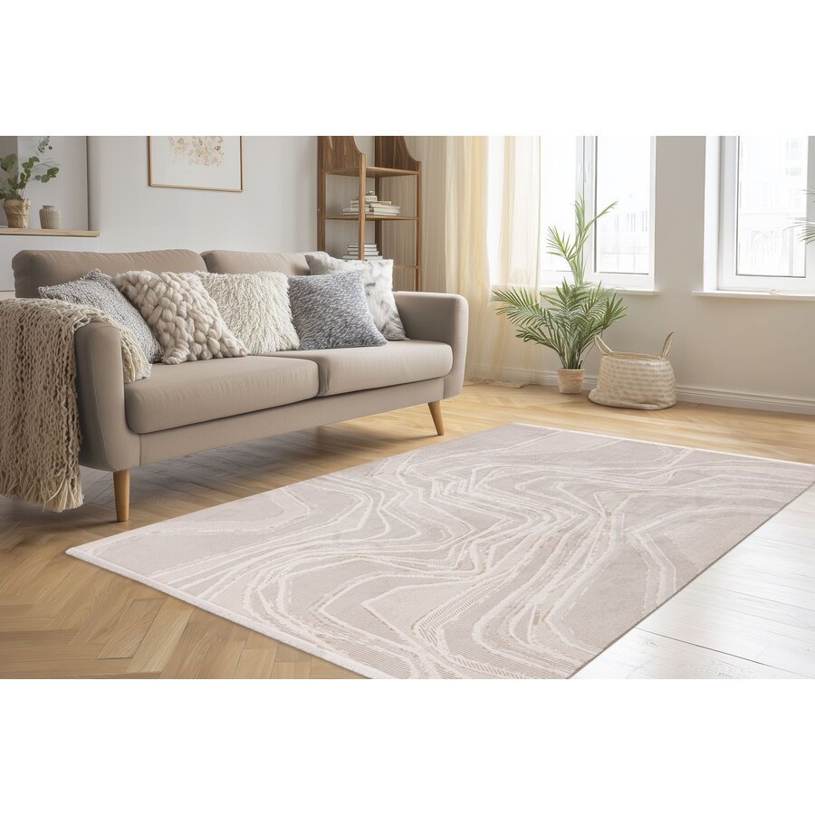 Jardin 120x170 cm Vloerkleed Beige/Zilver 704