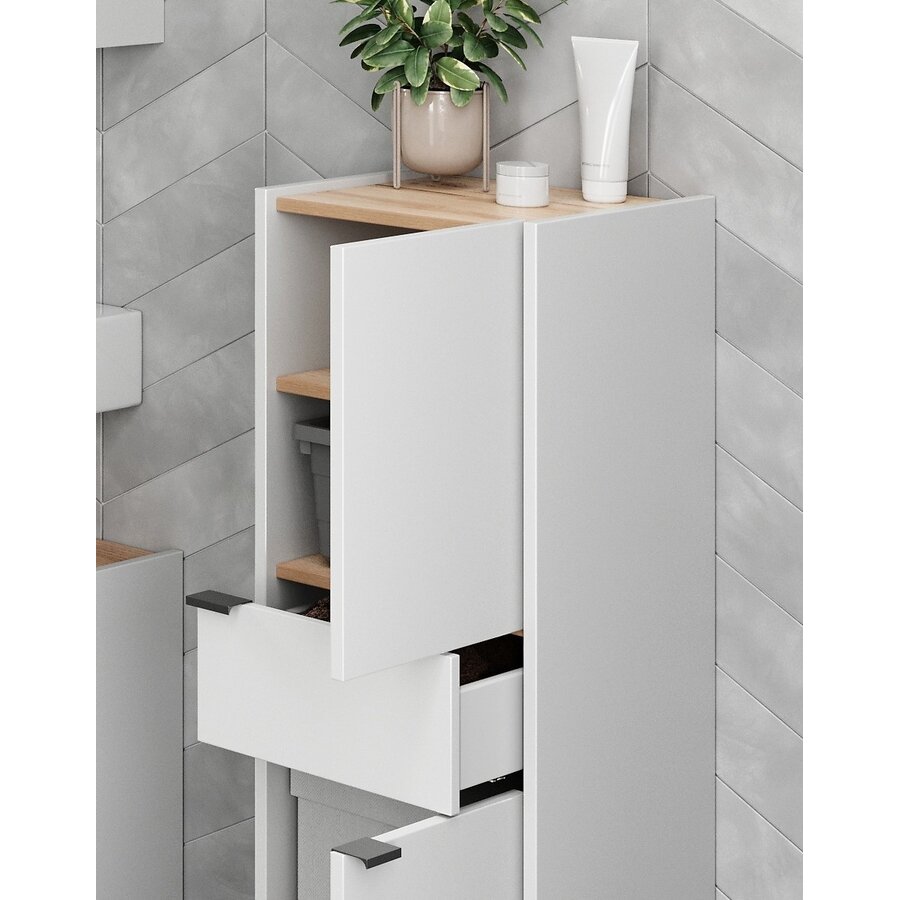 Forano Wit / Eiken Badkamerkast Hoog