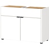 Forano Wit / Eiken Wastafelonderkast 80 cm