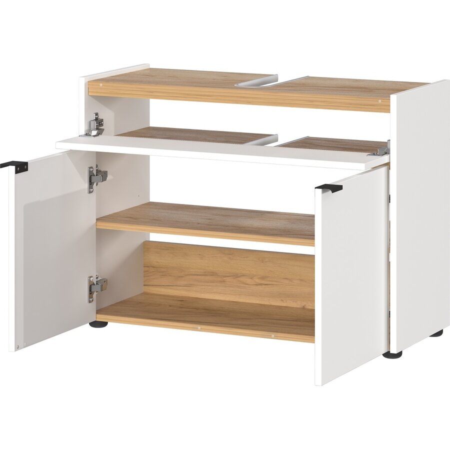 Forano Wit / Eiken Wastafelonderkast 80 cm