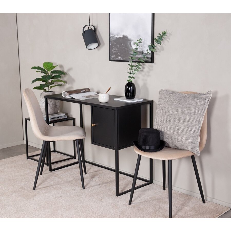 Bakal Zwarte Bureautafel met 1-Deur