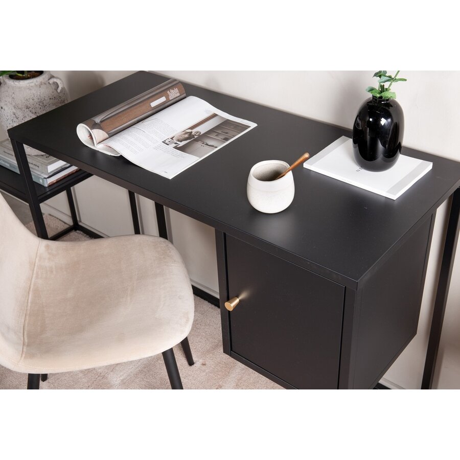 Bakal Zwarte Bureautafel met 1-Deur