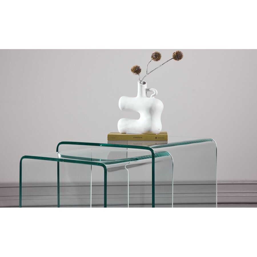 Telemark Bijzettafel Set Helder Gebogen Glas