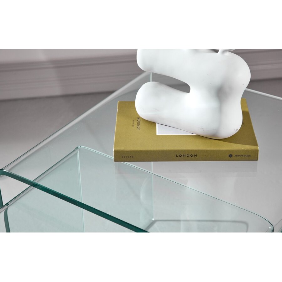 Telemark Bijzettafel Set Helder Gebogen Glas