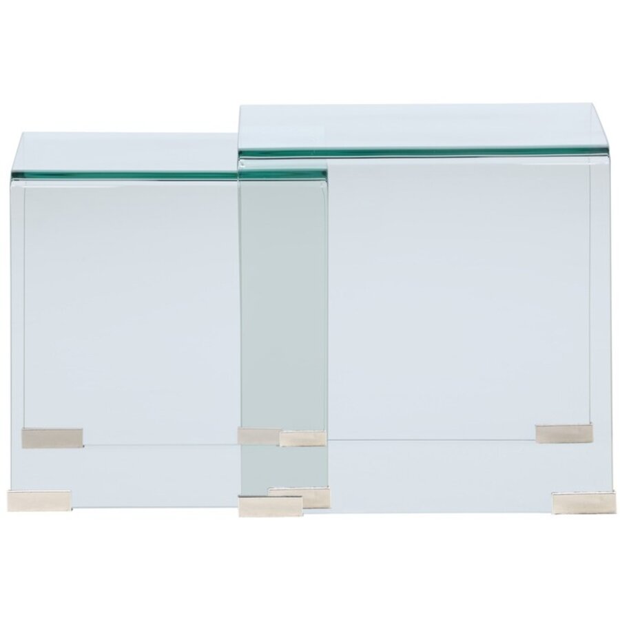 Telemark Bijzettafel Set Helder Gebogen Glas