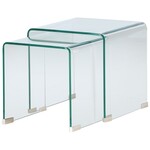 Hjem interiors Telemark Bijzettafel Set Helder Gebogen Glas