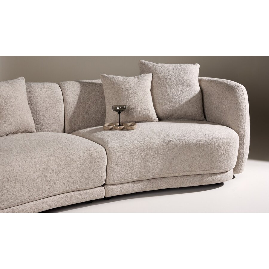 Cielo Beige Bouclé 3-Zits Bank Cielo Beige Bouclé 3-Zits Bank