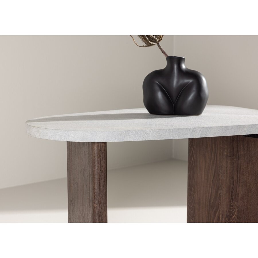 Grönvik Beton/Mocha Bijzettafel Organisch