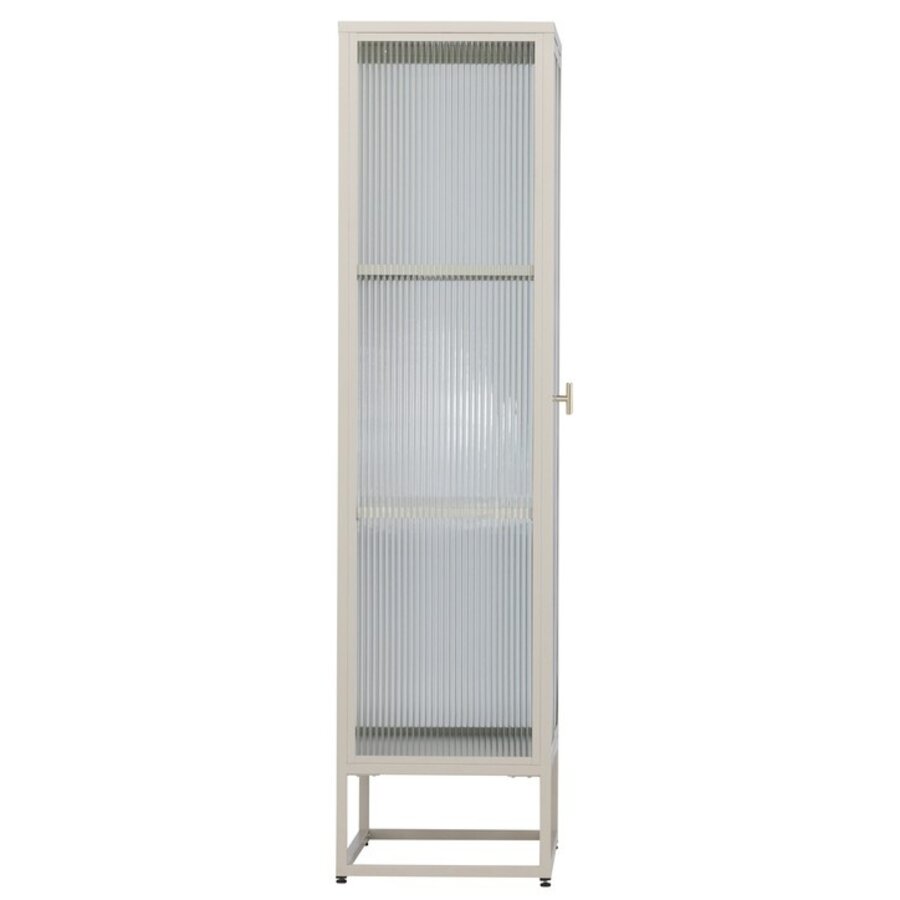 Garis Beige / Glas Opbergkast H160 cm