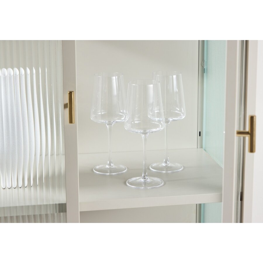 Garis Beige / Glas Opbergkast H160 cm