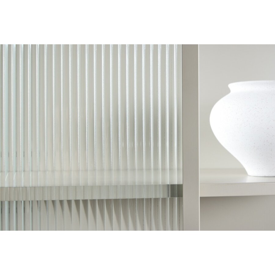 Garis Beige / Glas Opbergkast H160 cm