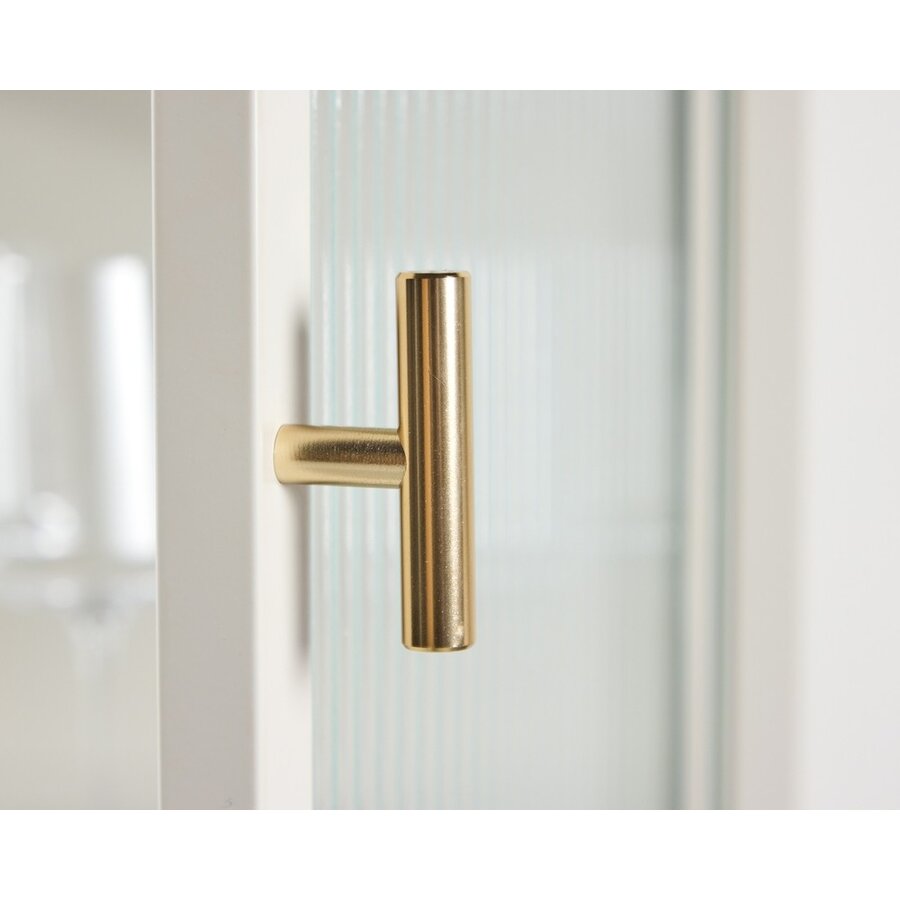 Garis Beige / Glas Opbergkast H160 cm