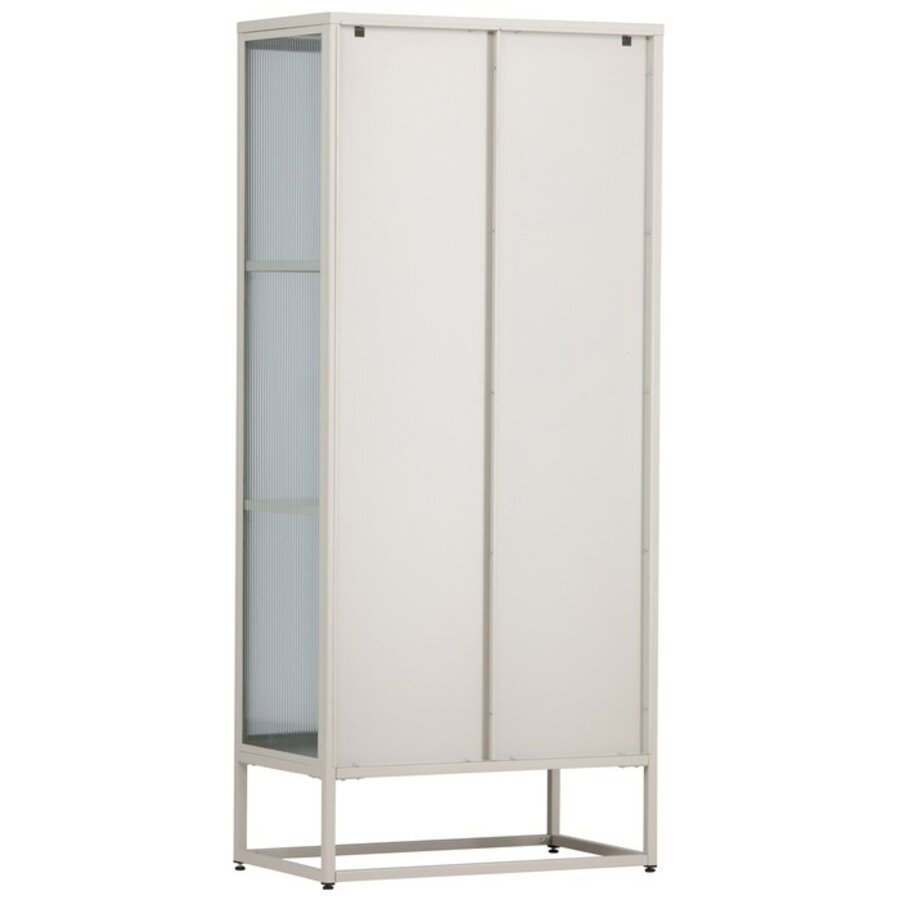 Garis Beige / Glas Opbergkast H160 cm