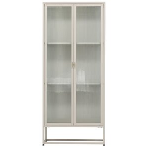 Hjem interiors Garis Beige / Glas Opbergkast H160 cm