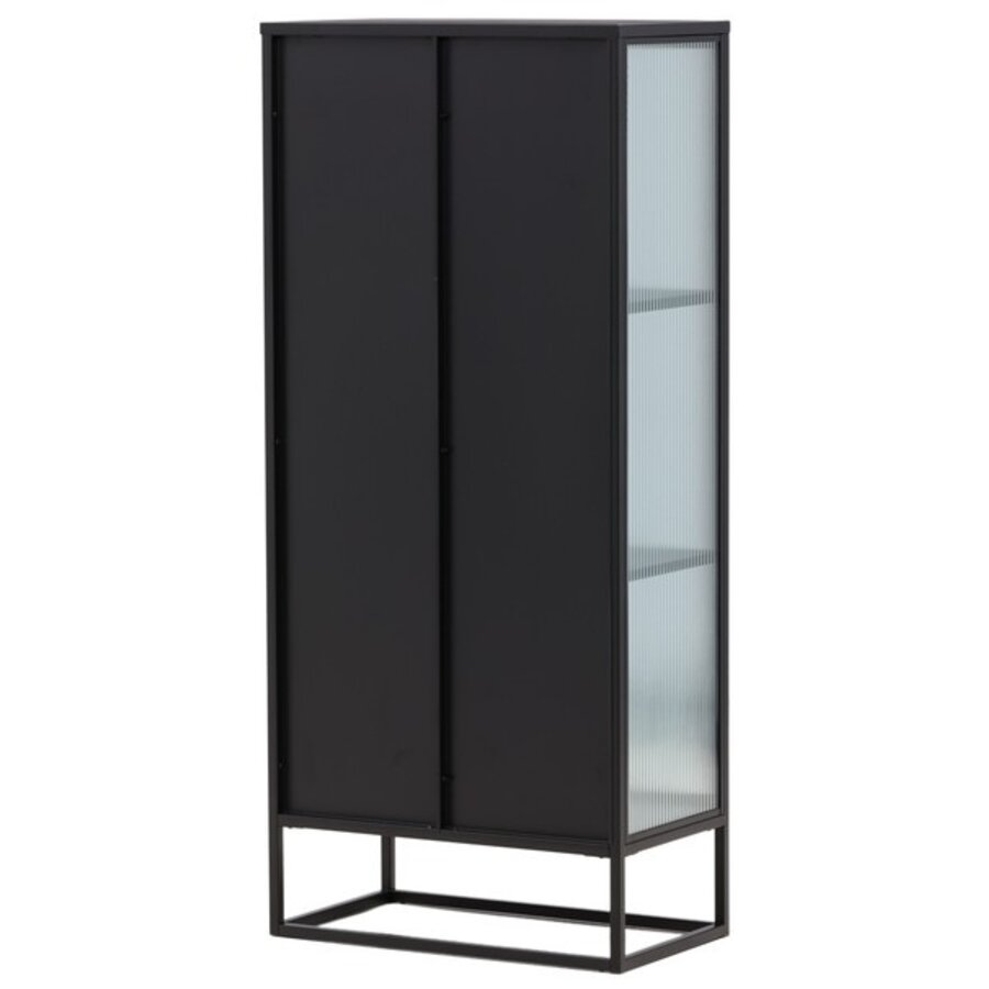 Garis Zwart / Glas Opbergkast H160 cm