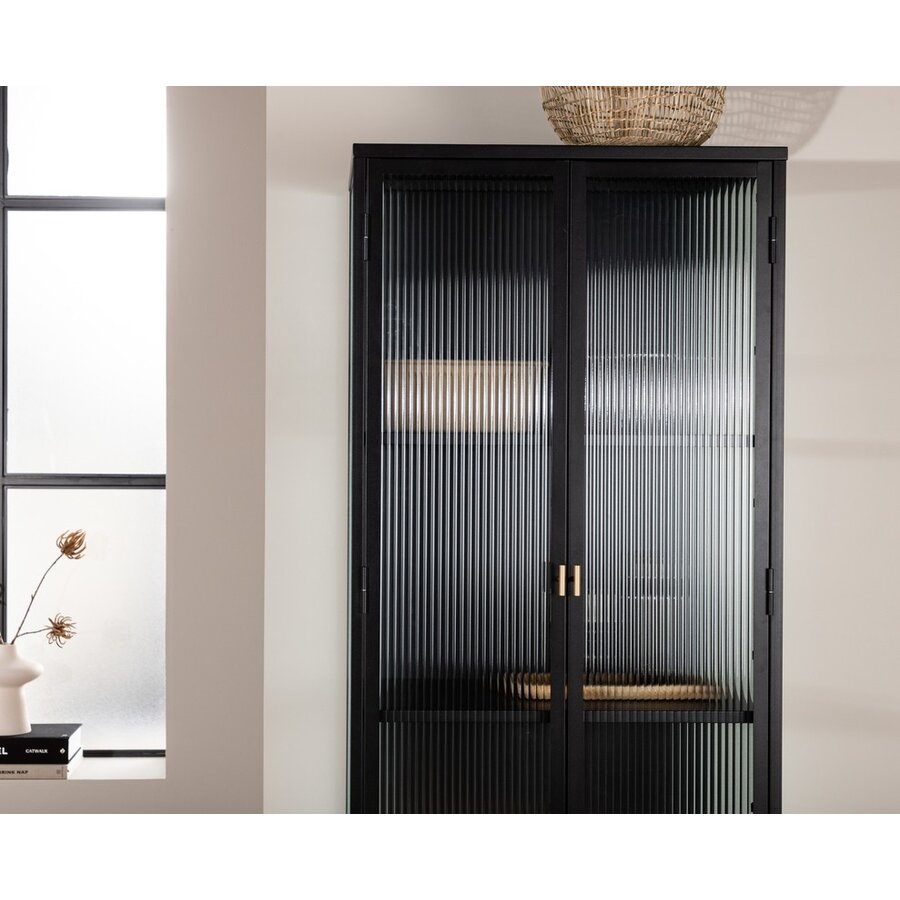Garis Zwart / Glas Opbergkast H160 cm