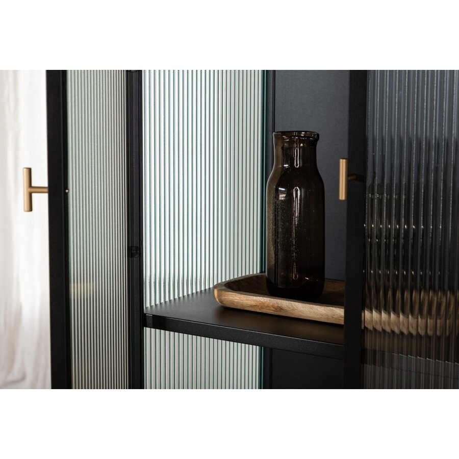 Garis Zwart / Glas Opbergkast H160 cm