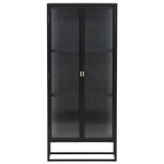 Hjem interiors Garis Zwart / Glas Opbergkast H160 cm