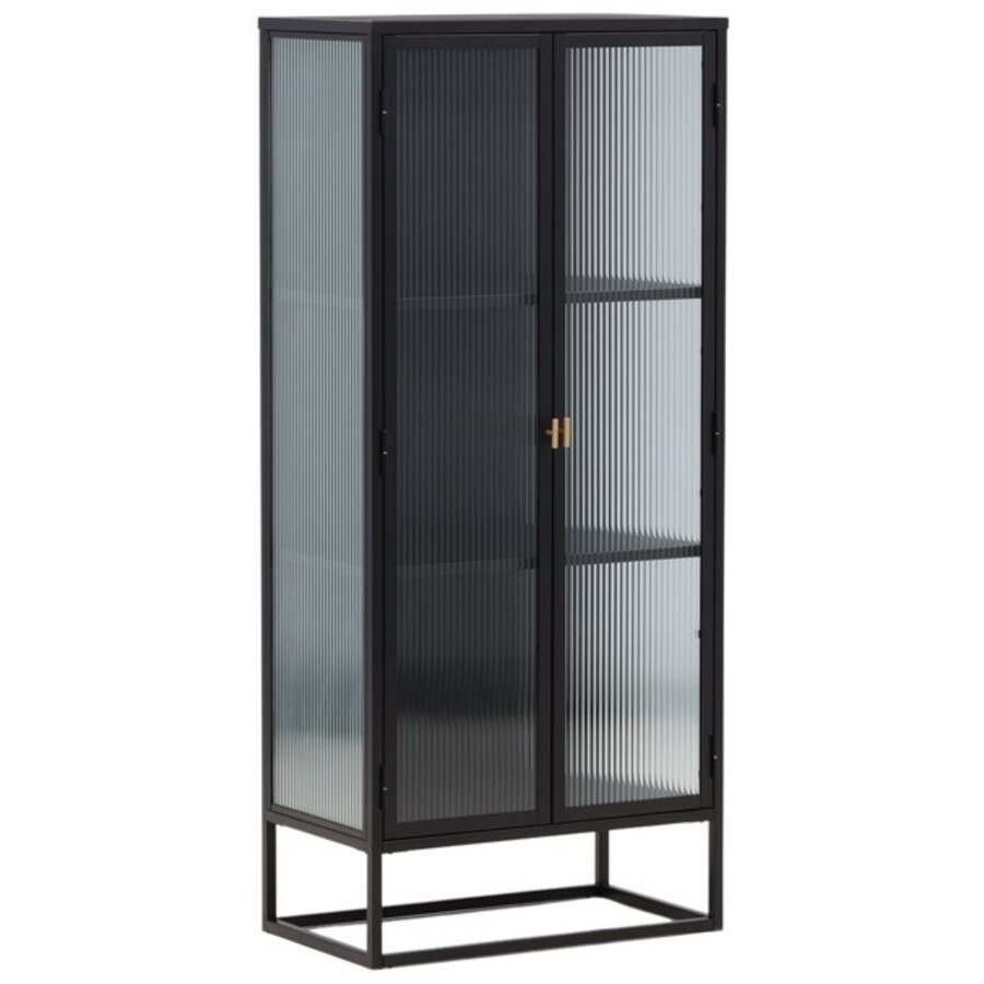 Garis Zwart / Glas Opbergkast H160 cm
