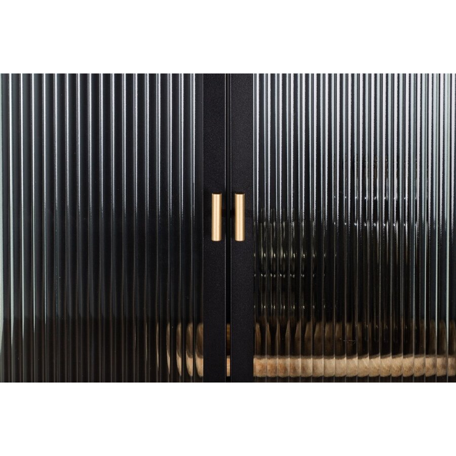 Garis Zwart / Glas Opbergkast H160 cm