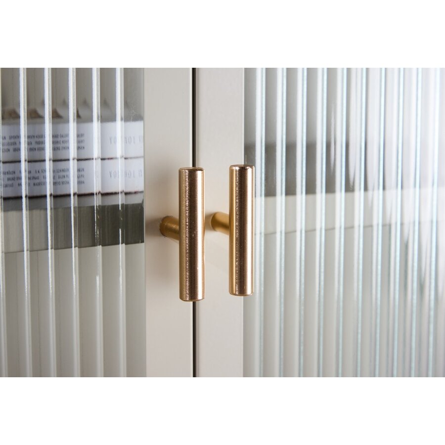 Garis Beige / Glas Opbergkast H80 cm