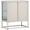 Garis Beige / Glas Opbergkast H80 cm