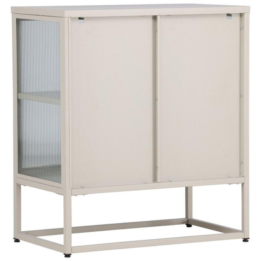 Garis Beige / Glas Opbergkast H80 cm