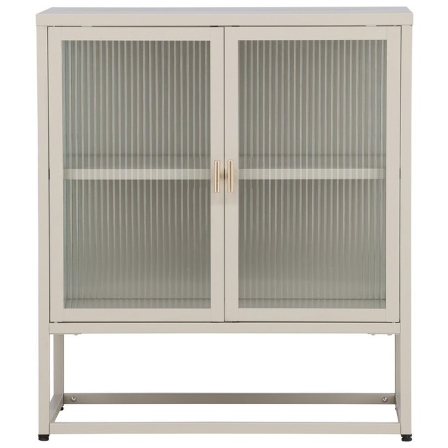 Garis Beige / Glas Opbergkast H80 cm