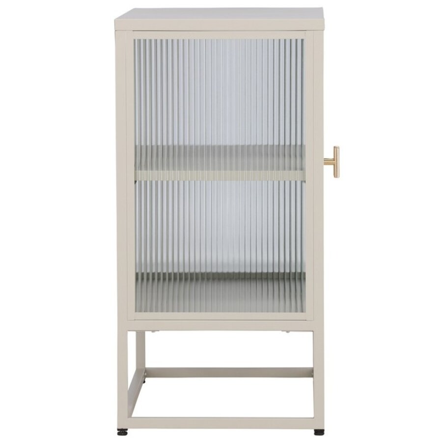 Garis Beige / Glas Opbergkast H80 cm