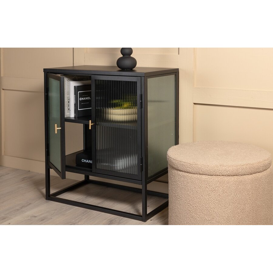 Garis Zwart / Glas Opbergkast H80 cm