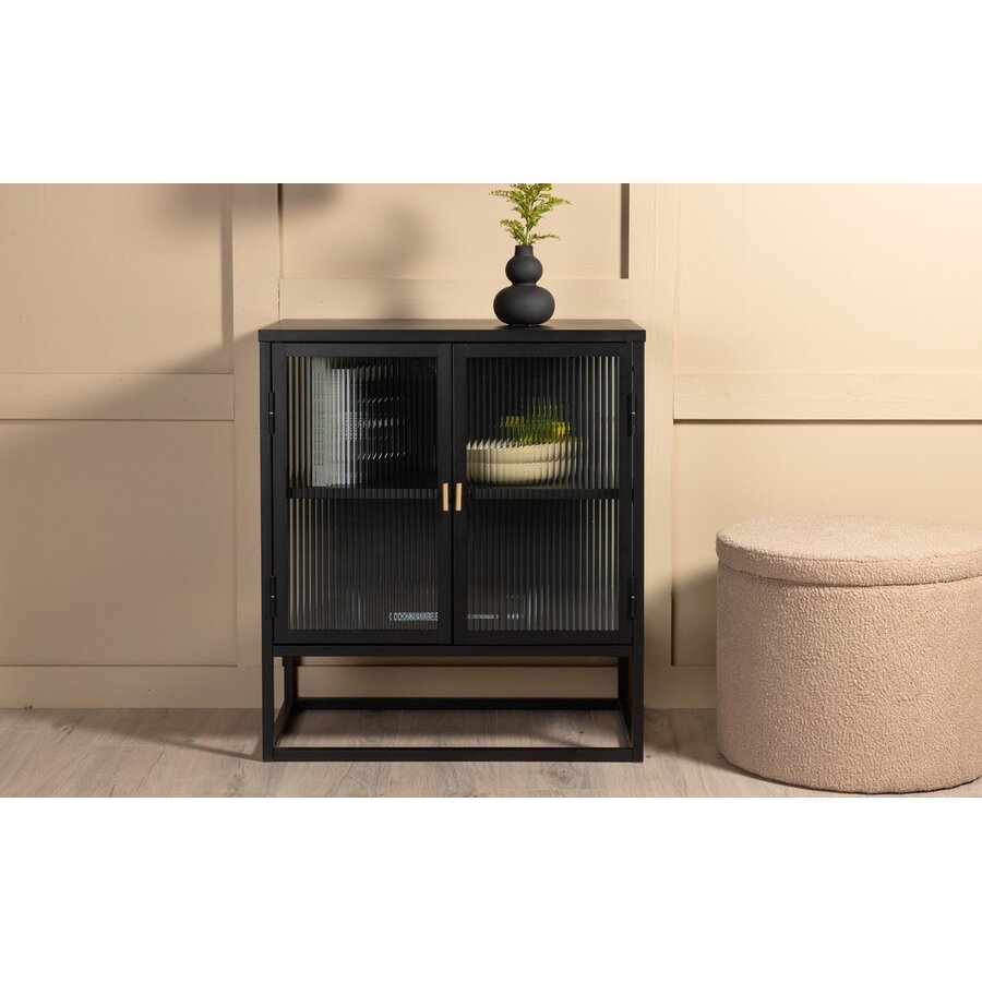 Garis Zwart / Glas Opbergkast H80 cm