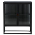Hjem interiors Garis Zwart / Glas Opbergkast H80 cm