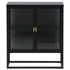 Hjem interiors Garis Zwart / Glas Opbergkast H80 cm