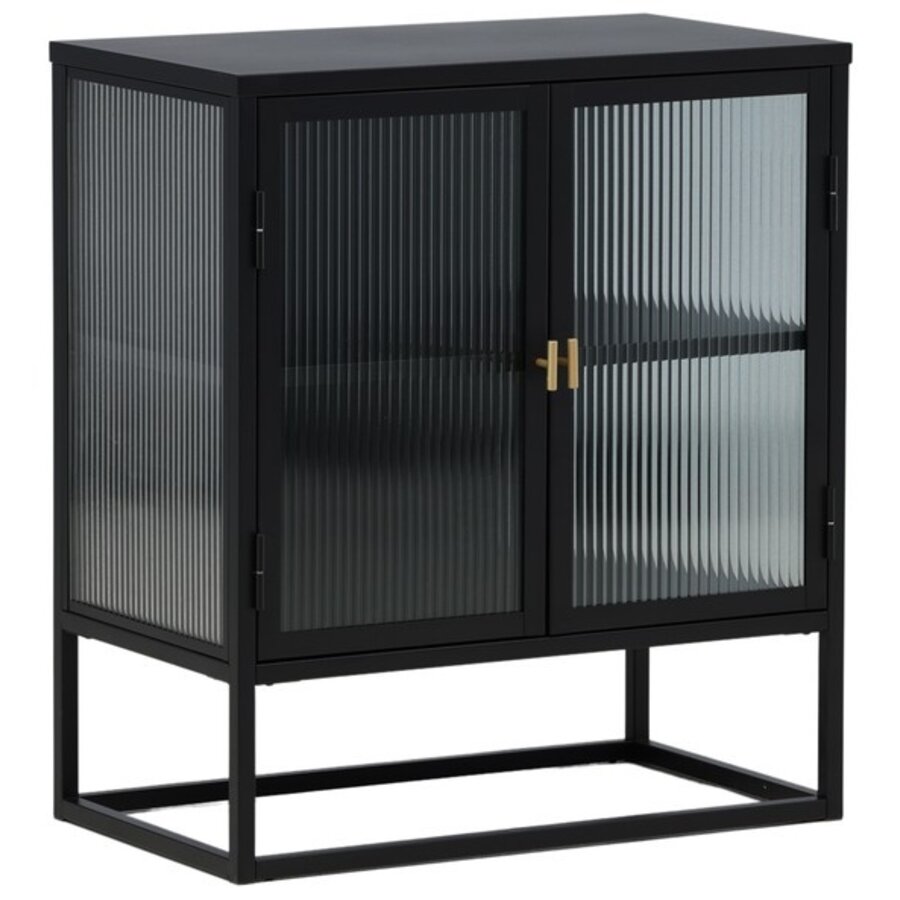 Garis Zwart / Glas Opbergkast H80 cm