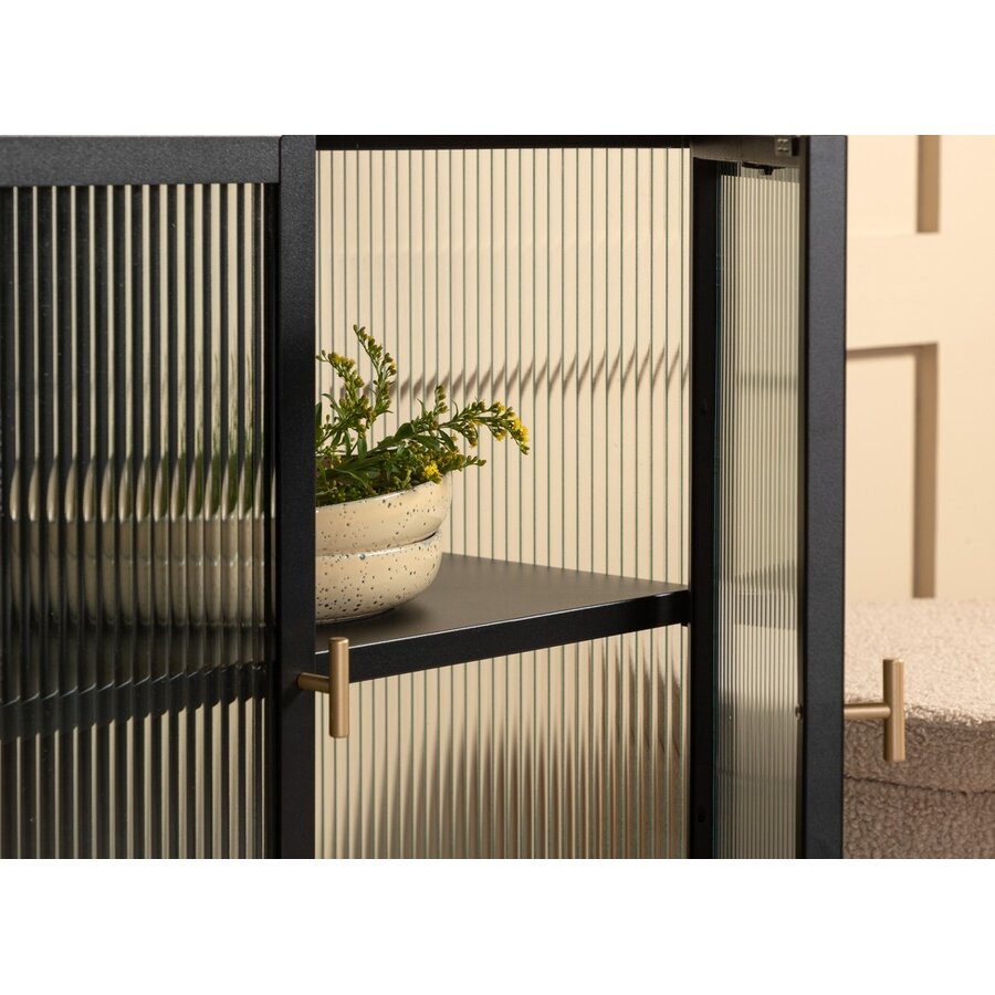 Garis Zwart / Glas Opbergkast H80 cm